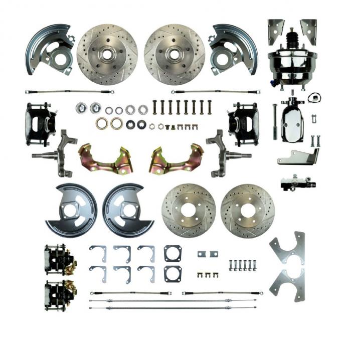 Right Stuff 64-72 GM A-Body, Power 8" Booster, 2" Drop, 4-Wheel Disc Brake Conversion Kit AFXDC41DSX