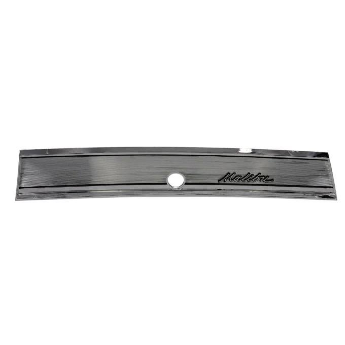 AMD Glove Box Fascia, Chrome, Malibu Script, 67 Chevelle P-GBC1800