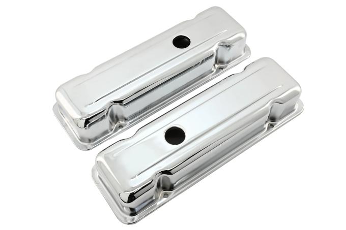 CFR Performance Steel Valve Covers Fits 1980-1984 Chevy 229 3.8L V6 - Short - Chrome HZ-9039-C