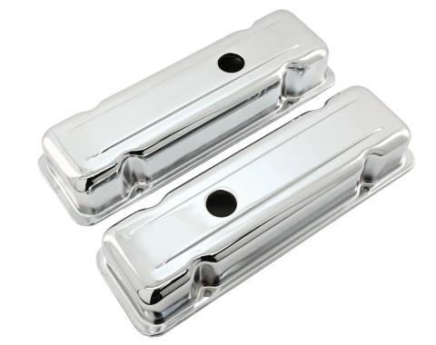 CFR Performance Steel Valve Covers Fits 1980-1984 Chevy 229 3.8L V6 - Short - Chrome HZ-9039-C