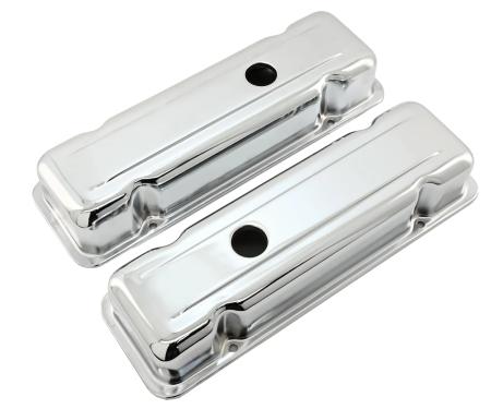 CFR Performance Steel Valve Covers Fits 1980-1984 Chevy 229 3.8L V6 - Short - Chrome HZ-9039-C