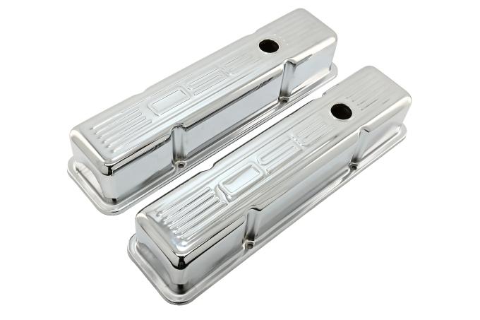 CFR Performance Tall Steel Valve Covers - Fits 1958-1986 Chevy Small Block 283-305-327-350 (Stamped "350" Logo, 1 Hole Each) HZ-9841