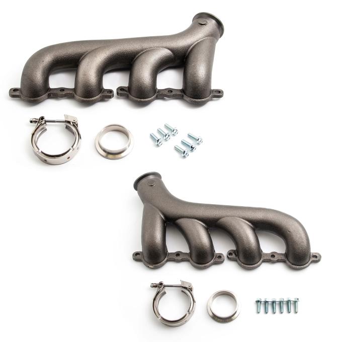 CFR Performance Cast Iron Exhaust Manifolds V-Band Driver Passenger 02-12 Chevy LS Based Kit HZ-9944-KIT