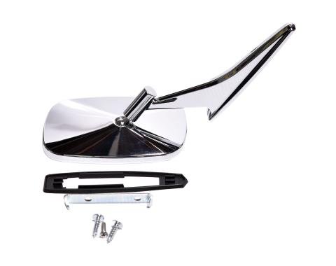 Redline Restomotive® 1968-1974 GM Car Right Hand Outside Door Mirror with Rib Design