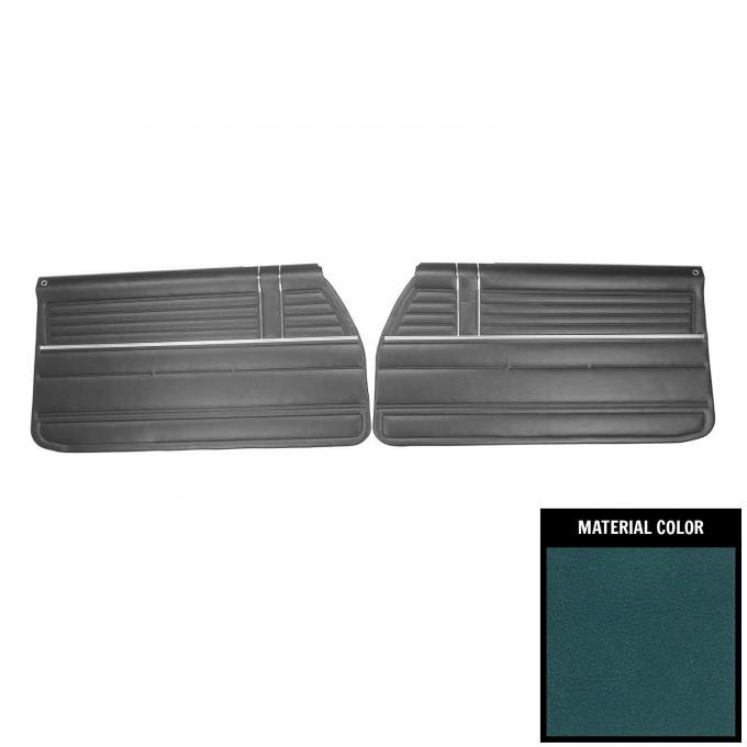 PUI Interiors 1968 Chevrolet Chevelle Pre-Assembled Medium Blue Front Door Panels PD313