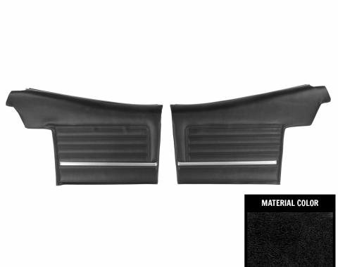 PUI Interiors 1968 Chevrolet Chevelle Convertible Pre-Assembled Black Rear Door Panels PD310V