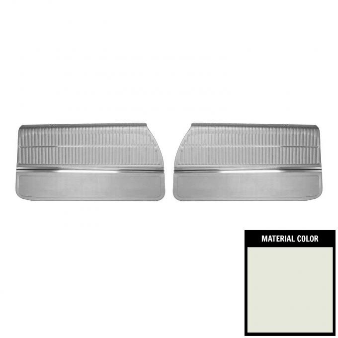 PUI Interiors 1969 Oldsmobile Cutlass Holiday/"S" Pre-Assembled White/Black Front Door Panels 69CD37-P