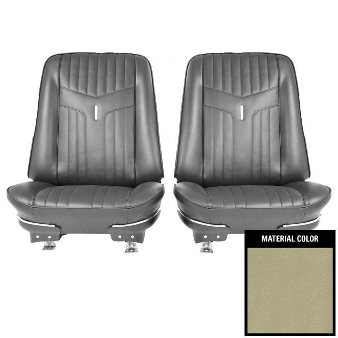 PUI Interiors 1969 Pontiac GTO/LeMans Parchment Pre-Asembled Front Bucket Seats 69GS27U-P