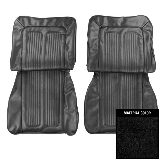 PUI Interiors 1964 Pontiac Grand Prix Black Front Bucket Seat Covers 64PS55U