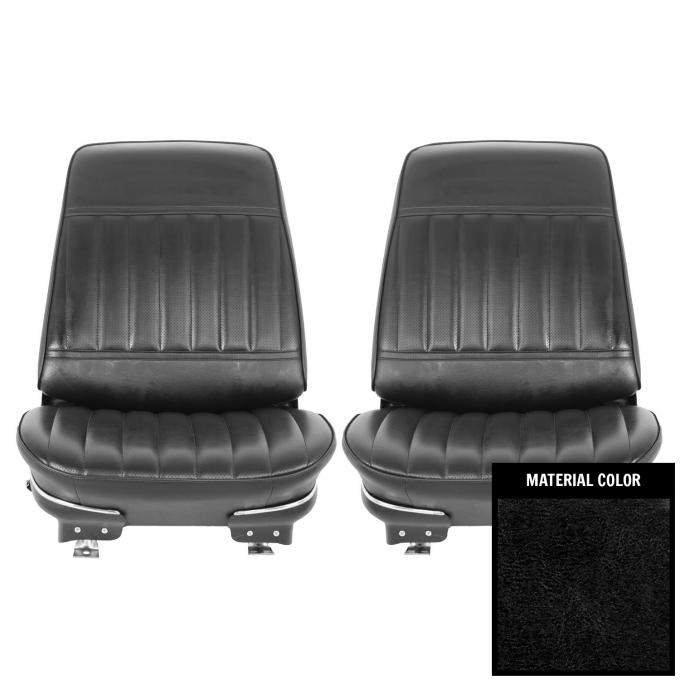 PUI Interiors 1971-1972 Buick Skylark/Custom/GS350/400 Black Pre-Assembled Front Bucket Seats 71US10U-P
