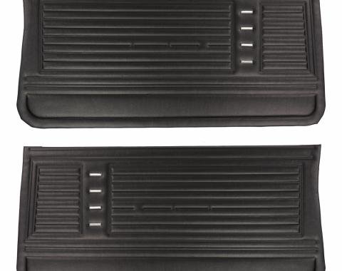 PUI Interiors 1967 Chevrolet Chevelle Black Pre-Assembled Gold Edition Front Door Panels PDO230