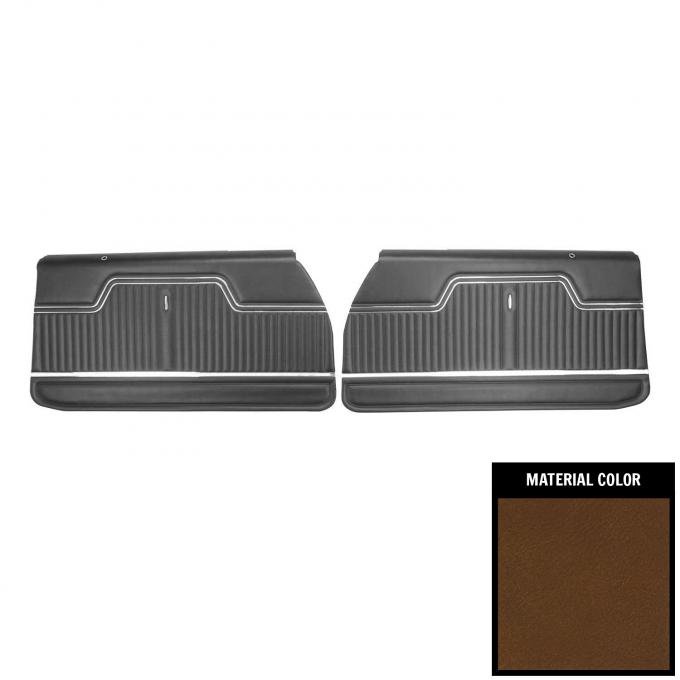 PUI Interiors 1971-1972 Chevrolet El Camino Pre-Assembled Dark Green Front Door Panels PDE245