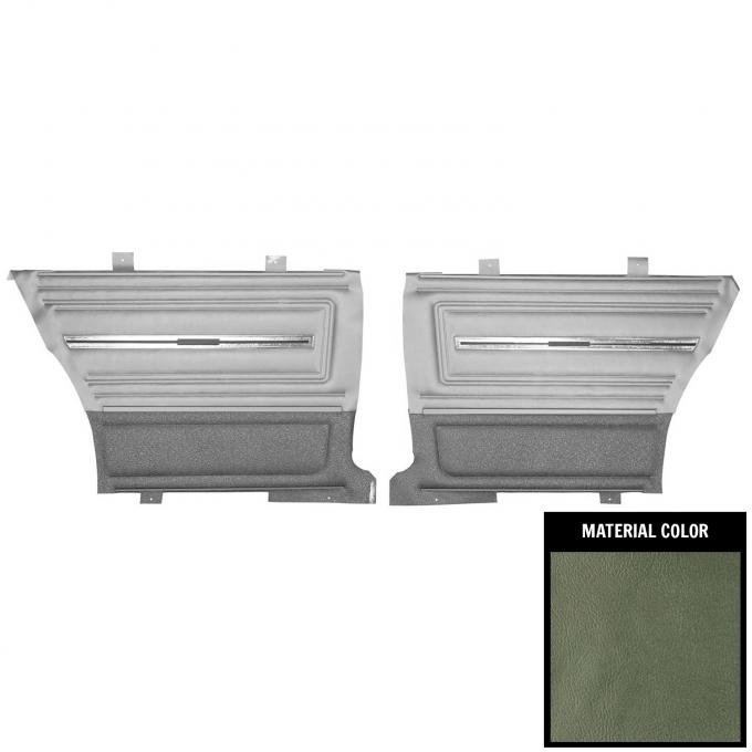 PUI Interiors 1966 Chevrolet Chevelle Hardtop 2 Tone Aqua Rear Door Panels D289C