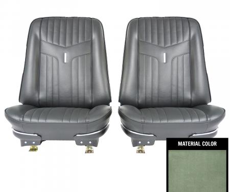 PUI Interiors 1969 Pontiac GTO Dark Metallic Green Front Bucket Seat Covers 69GS24U