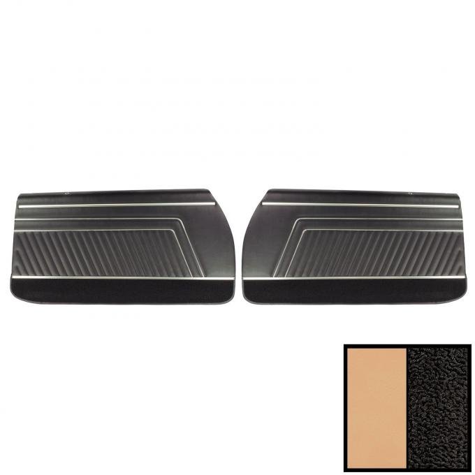 PUI Interiors 1970 Pontiac GTO/LeMans Pre-Assembled White/Black Front Door Panels PD466