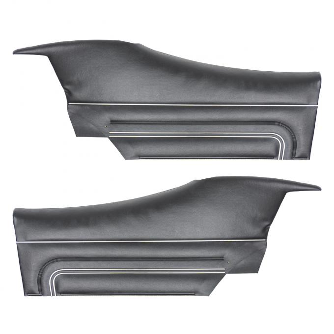 PUI Interiors 1971 Pontiac Gto/Lemans Sport Hardtop Pre-Assembled Platinum Black Rear Door Panels 71GD10C-P