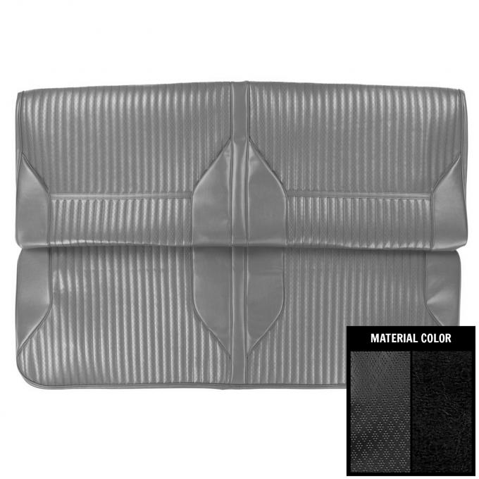 PUI Interiors 1969 Oldsmobile Cutlass Holiday/"S"/442 Hardtop Black Rear Bench Seat Cover 69CS10C