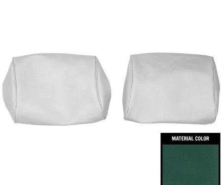 PUI Interiors 1968-1972 Chevelle/GTO/Cutlass/Skylark/Nova Drk Aqua Bench Seat Head Rest Covers 68AH04B