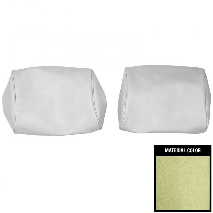 PUI Interiors 1968-1972 Chevelle/GTO/Cutlass/Skylark/Nova Lt Green Bench Seat Head Rest Covers 68AH23B