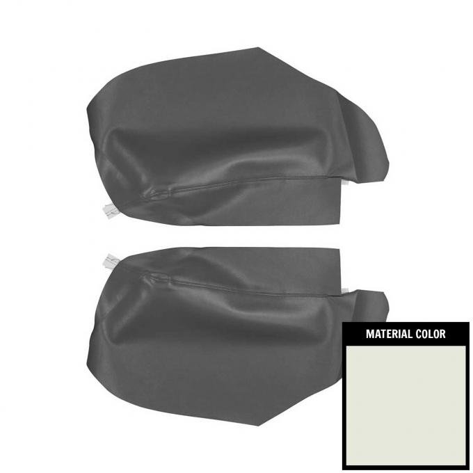 PUI Interiors 1969 Chevrolet Camaro Hardtop White Rear Arm Rest Covers 67FR37C
