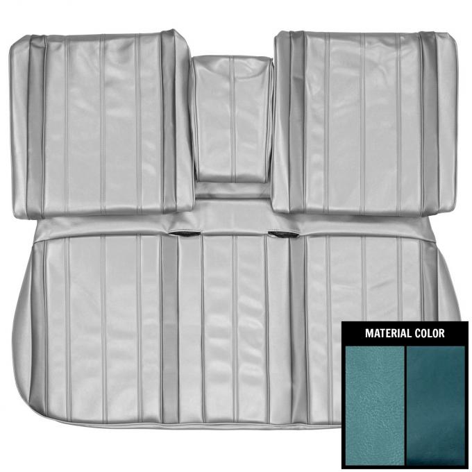 PUI Interiors 1966 Buick Skylark 2 Tone Blue Front Bench Seat W/O Arm Rest Cover 66US13B