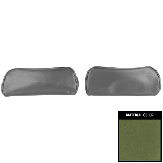 PUI Interiors 1968-1972 Chevelle/GTO/Cutlass/Skylark/Nova Green Bucket Seat Head Rest Covers 68AH19U