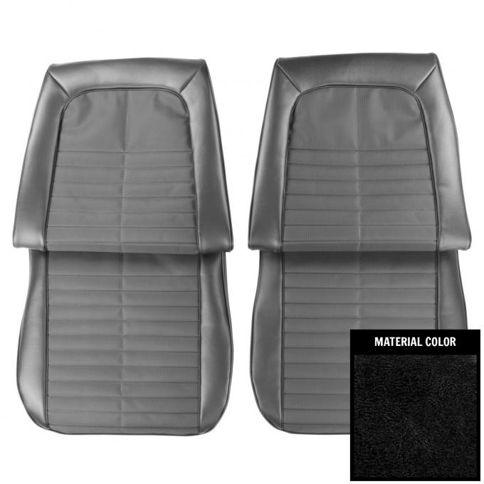 PUI Interiors 1971 Pontiac GTO/LeMans Sport Black Front Bucket Seat Covers 71GS10US