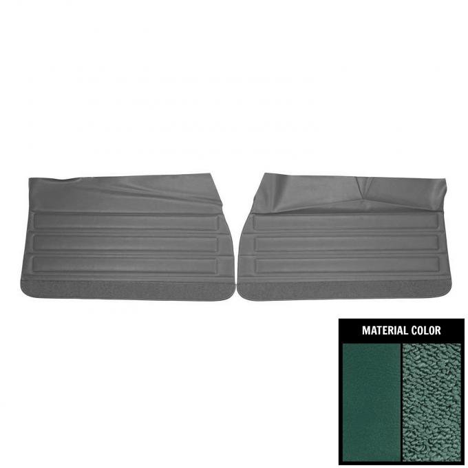 PUI Interiors 1968 Pontiac GTO/Lemans Dark Aqua Gold Edition Front Door Panels DO443