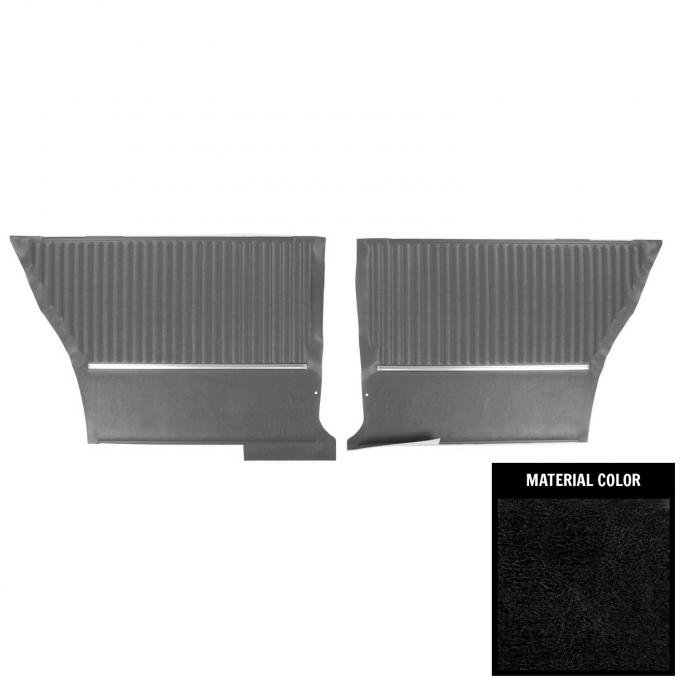 PUI Interiors 1964 Chevelle Hardtop Black Pre-Assembled Gold Edition Rear Door Panels PDO300C