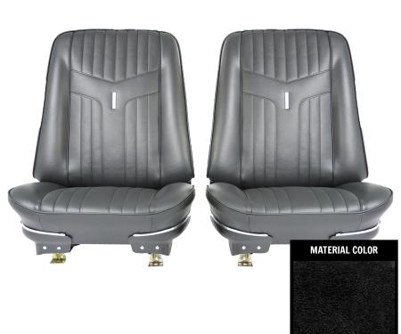 PUI Interiors 1969 Pontiac GTO Black Front Bucket Seat Covers 69GS10U
