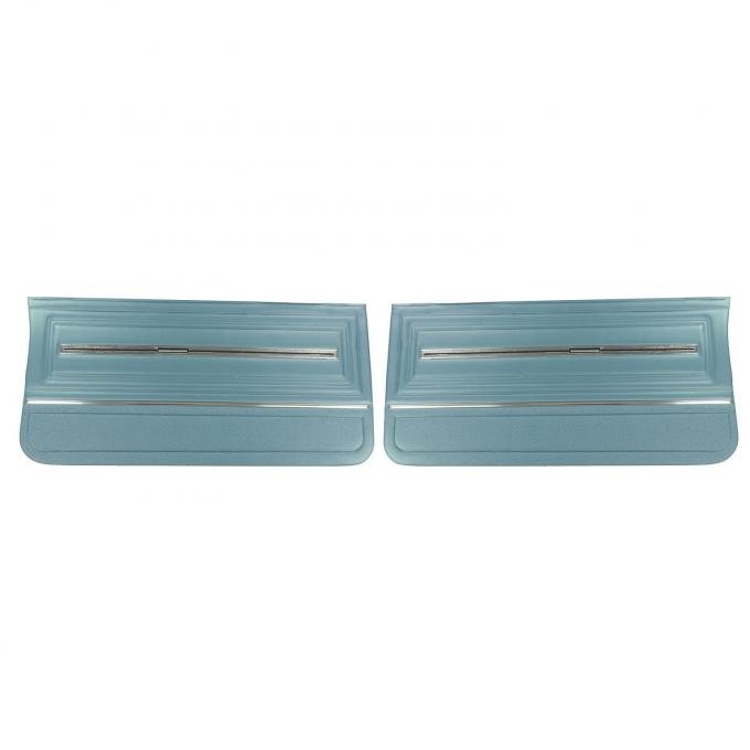 PUI Interiors 1966 Chevrolet Chevelle Light Blue Pre-Assembled Gold Edition Front Door Panels PDO283
