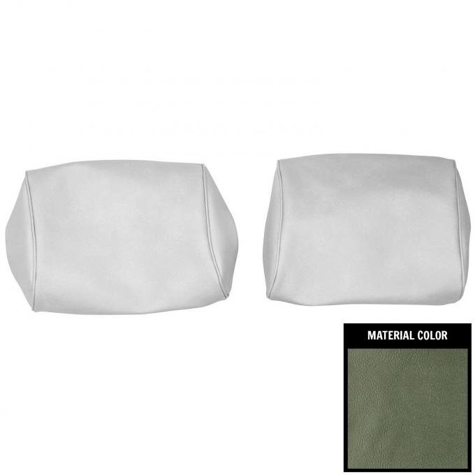 PUI Interiors 1968-1972 Chevelle/GTO/Cutlass/Skylark/Nova Lt Aqua Bench Seat Head Rest Covers 68AH02B
