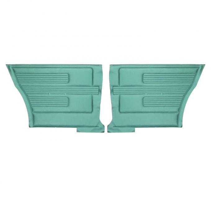 PUI Interiors 1967 Pontiac GTO/Lemans Hardtop Dark Aqua Rear Door Panels D434C
