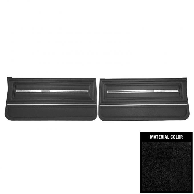 PUI Interiors 1966 Chevrolet Chevelle Pre-Assembled Black Front Door Panels PD280