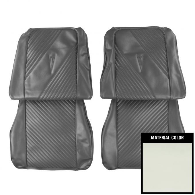 PUI Interiors 1965 Pontiac GTO White Front Bucket Seat Covers 65GS37U