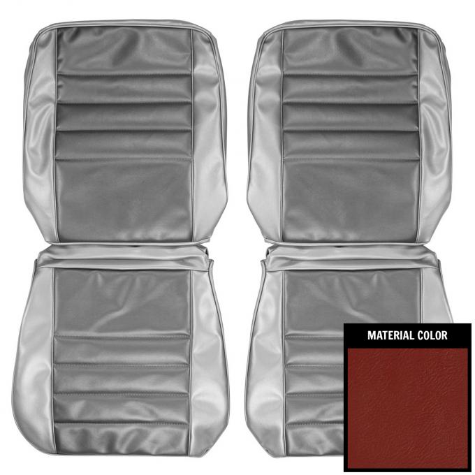 PUI Interiors 1965 Chevrolet Chevelle Red Front Bucket Seat Covers 65AS30U