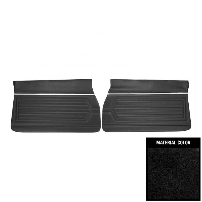PUI Interiors 1971-1972 Buick Skylark/GS Standard Black Front Door Panels 71UDS10