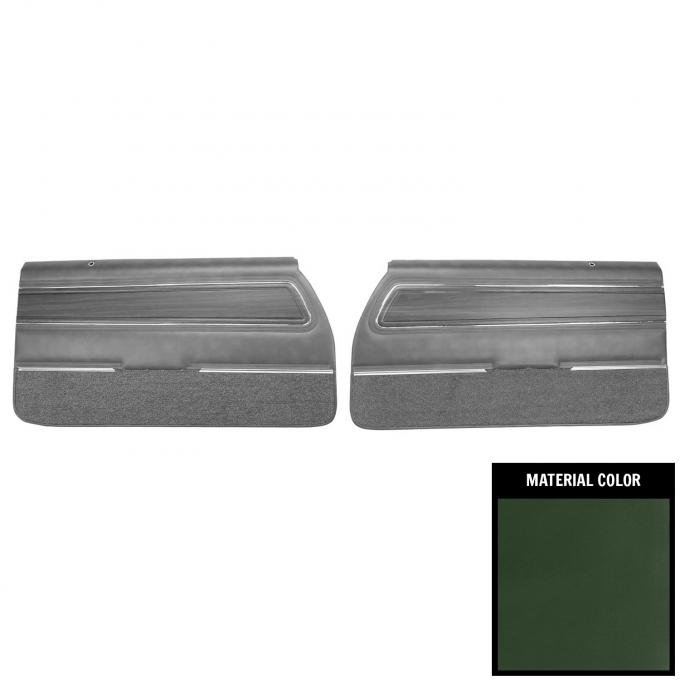 PUI Interiors 1972 Oldsmobile Cutlass S Sedan Dark Green Pre-Assembled Front Door Panels 71CD252-P