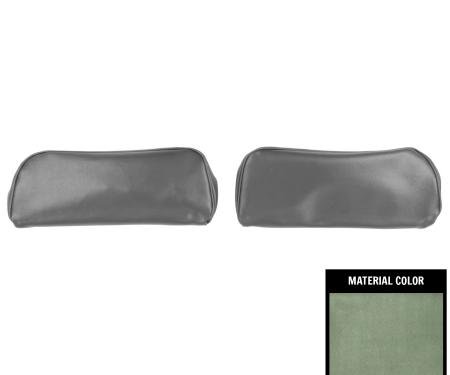 PUI Interiors 1968-1972GM A/X Body Dark Metallic Green Bench Seat Head Rest Covers 68AH24U