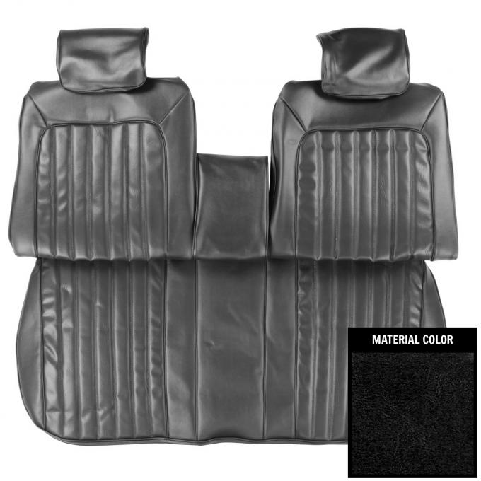 PUI Interiors 1972 Pontiac GTO/LeMans Sport Black Front Bench W/Arm Rest Seat Cover 72GS10B1