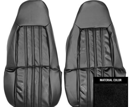 PUI Interiors 1974-1975 Chevrolet Malibu/Laguna Black Front Swivel Bucket Seat Covers 74AS10U