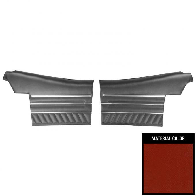 PUI Interiors 1970 Pontiac GTO/LeMans Convertible Pre-Assembled Red Rear Door Panels PD468V