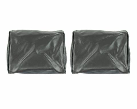 PUI Interiors 1968-1972 Chevelle/GTO/Cutlass/Skylark/Nova Black Bench Seat Head Rest Covers 68AH10B