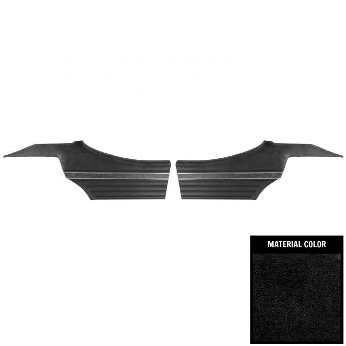 PUI Interiors 1970 Oldsmobile Cutlass "S" Hardtop Pre-Assembled Black Rear Door Panels 70CD102C-P