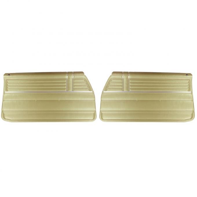 PUI Interiors 1968 El Camino Platinum Pre-Assembled Ivy Gold Front Door Panels 68ADE46-P