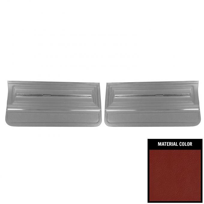 PUI Interiors 1966 Chevrolet Chevelle Red Pre-Assembled Gold Edition Front Door Panels PDO281