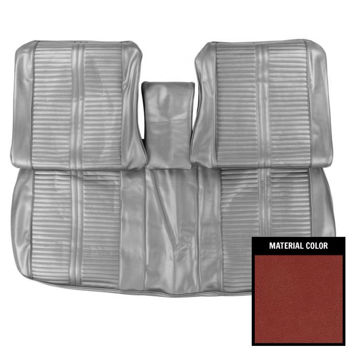 PUI Interiors 1966 Pontiac GTO Metallic Red Front Bench W/Arm Rest Seat Cover 66GS08B