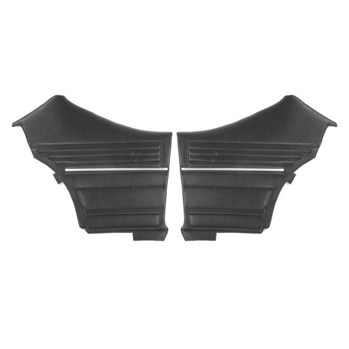 PUI Interiors 1968 Chevelle Hardtop Black Pre-Assembled Gold Edition Rear Door Panels PDO310C