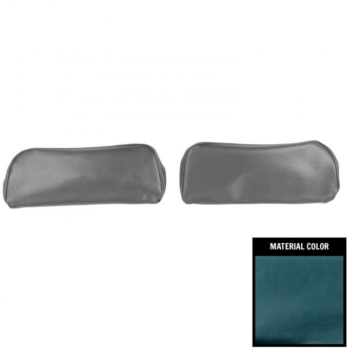 PUI Interiors 1968-1972 Chevelle/GTO/Cutlass/Skylark/Nova Blue Bucket Seat Head Rest Covers 68AH15U