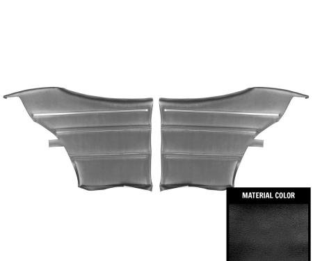PUI Interiors 1969 Pontiac GTO/LeMans Hardtop Pre-Assembled Black Rear Door Panels PD450C